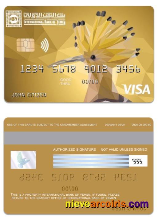 Yemen International Bank of Yemen visa credit gold card